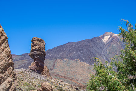The Roques de GarcÃ­a rock formation below the volcano Teideの写真素材