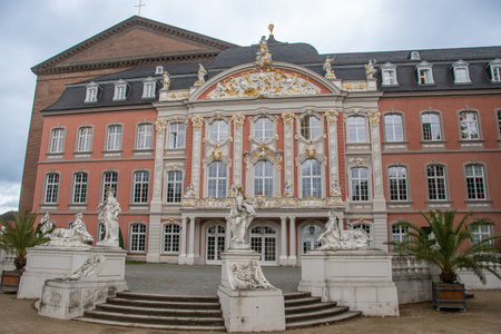 Trier, Germany  25 September 2024,  Electoral Palace in Trier with baroque facade and sculpturesのeditorial素材