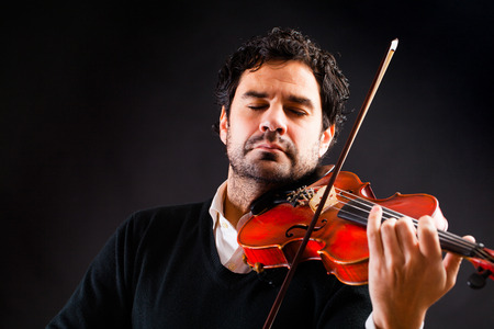 Violinist playing musicの写真素材