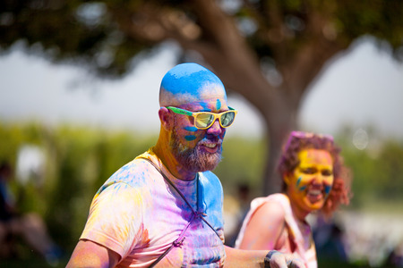 MALAGA, SPAIN - JUNE 4, 2017: Unidentified people enjoying the Unicaja Color Road on June 4, 2017 in Malaga, Spain.のeditorial素材