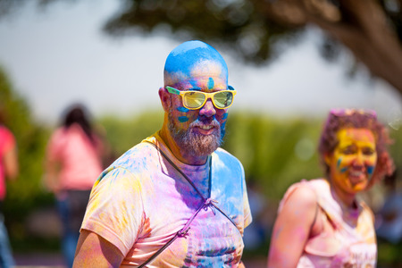 MALAGA, SPAIN - JUNE 4, 2017: Unidentified people enjoying the Unicaja Color Road on June 4, 2017 in Malaga, Spain.のeditorial素材