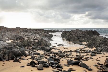 Sharpen rocks in Cape Conran beach.の写真素材