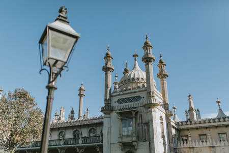 BRIGHTON, ENGLAND - October 24th, 2018: The Pavilion monument in Brighton city, with daylight, during a sunny day.のeditorial素材