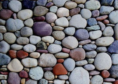 pebble stone wallの写真素材