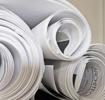 roled up plansの写真素材