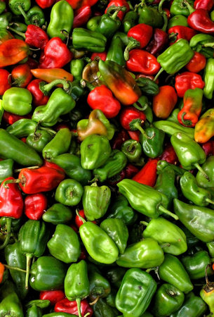  lot of red and green peppers