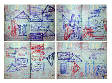 eight pages of asian viza stampsの写真素材