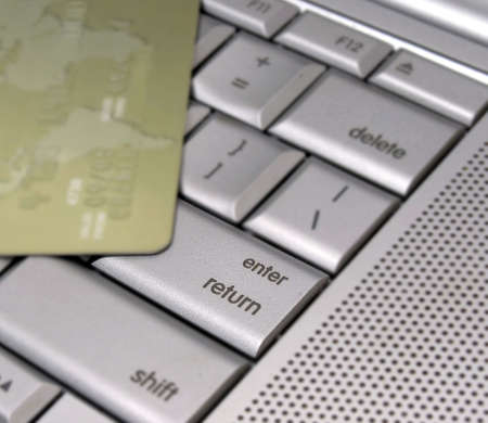  laptop and credit card      の写真素材