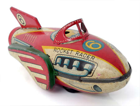old red rocket racer toy の写真素材