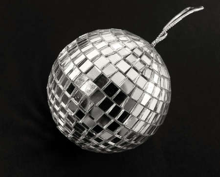 retro mirror ball on black     の写真素材