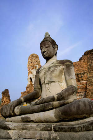  buddah in ayutthaya bangkok thailand の写真素材