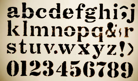  p[ainted alphabet on old paper の写真素材