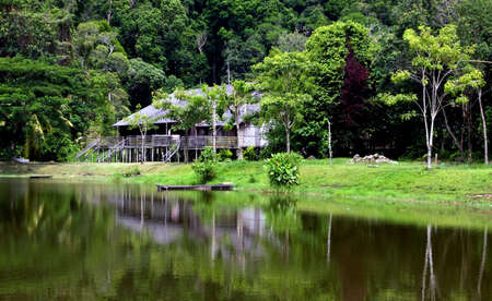  longhouse in sarawk ( borneo )の写真素材
