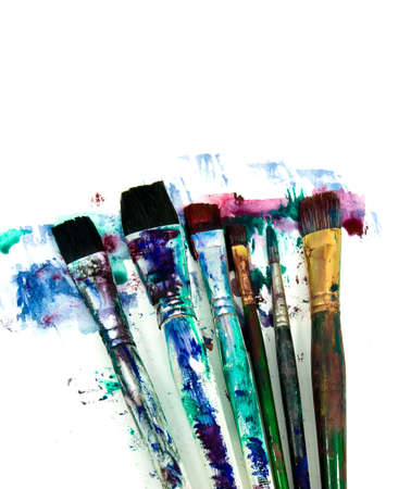  a selection of art paint brushes の写真素材