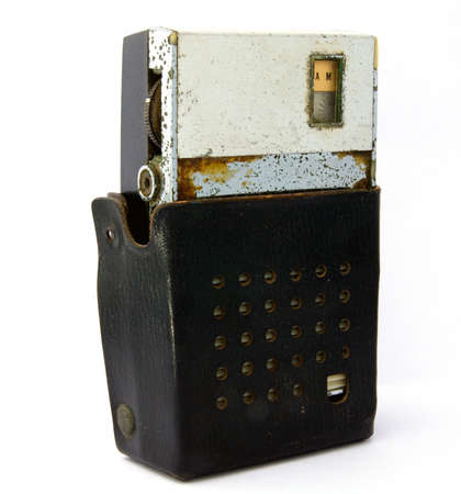 small retro radio  on whiteの写真素材