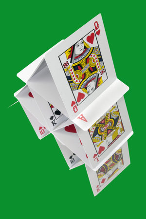 house of cards on green
