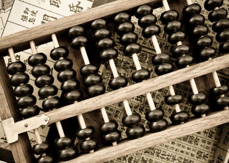 old Chinese abacus の写真素材