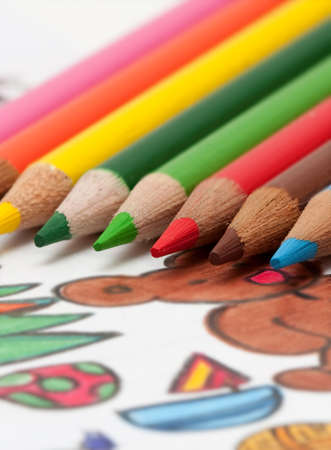  pencils and chrismass cards の写真素材