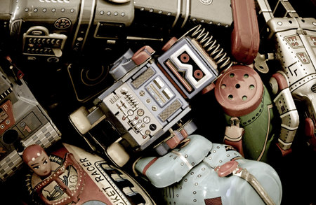 a box of old toys 