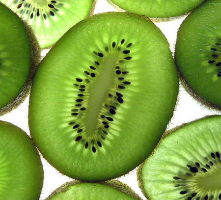 sliced kiwi fruitの写真素材