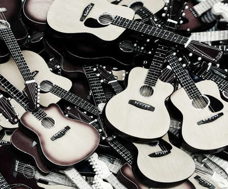 lots of toy  guitarsのeditorial素材