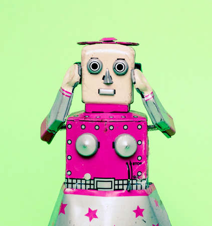 retro robot toyの写真素材