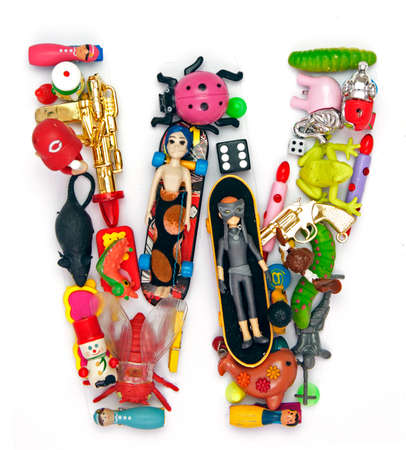 the letter    W made from small toysの写真素材