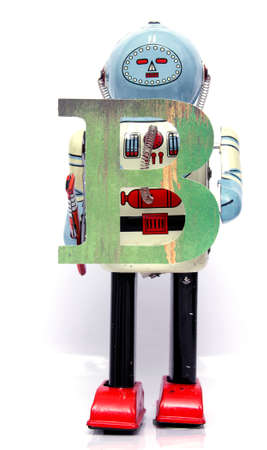 retro robot with the letter  Bの写真素材