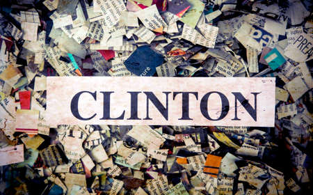 political words on Newspaper confettiの写真素材