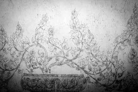 inside of an old  Thai templeの写真素材