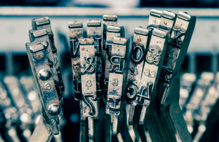 Old typewriter typesetの写真素材