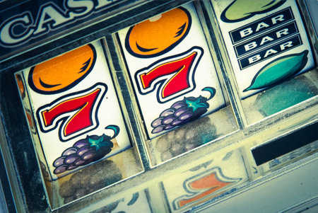 casino slot machine close upのeditorial素材