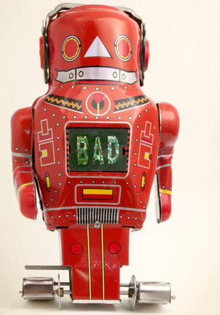 big red bad bot  looking at you の写真素材