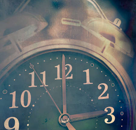 Hazy clock at 3 am in the morning , can not sleep conceptの写真素材