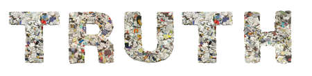 the word TRUTH  with newspaper confetti  isolatedの写真素材