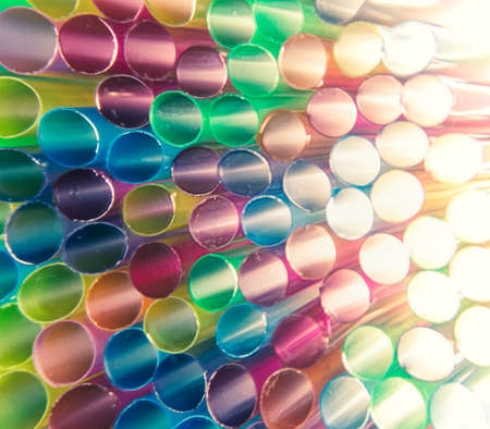 abstract plastic straws  retro color の写真素材