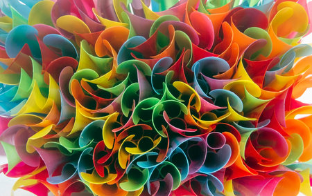 Abstracy platic straws  bright colors on white