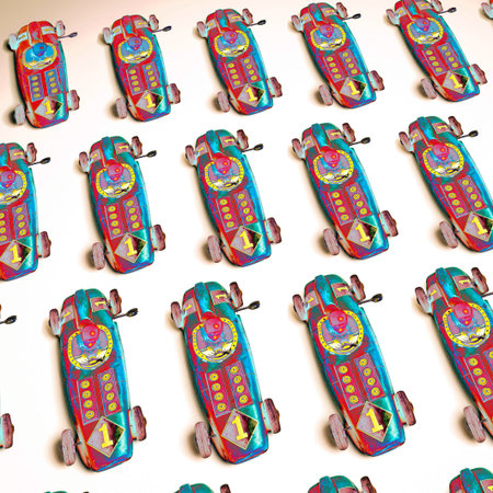 old blue race car toy pattern