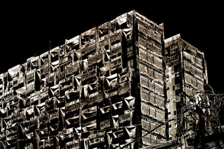 urban decay old appatment blockの写真素材
