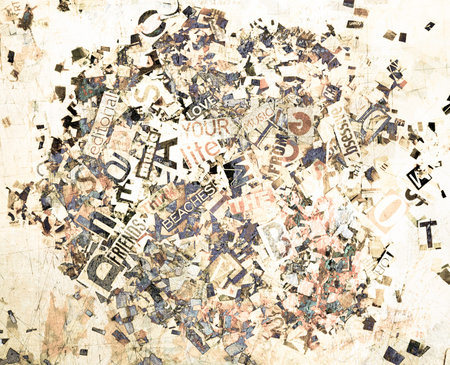 Lots of random words and letters shot from aboveの写真素材