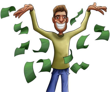 this is a rich man, but he has a big smile. looks like he is a little crazyの写真素材