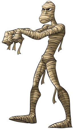 old mummy walking some his wraps are not tiedの写真素材