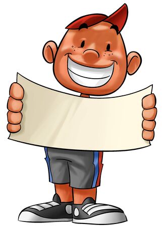 little boy with a big plank in his hands, he smilingの写真素材