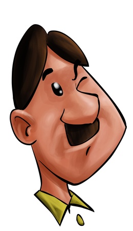 caucasiona man with a big mustache blinkingの写真素材