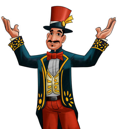 circus entertainer with his very exotic clothesの写真素材