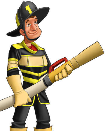 Fireman ready to start to fight the fireの写真素材