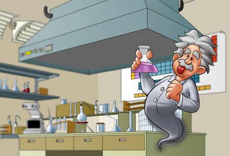 lab with a mad scientistの写真素材