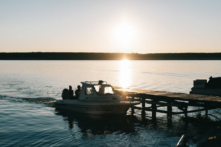 pier at the island and boat