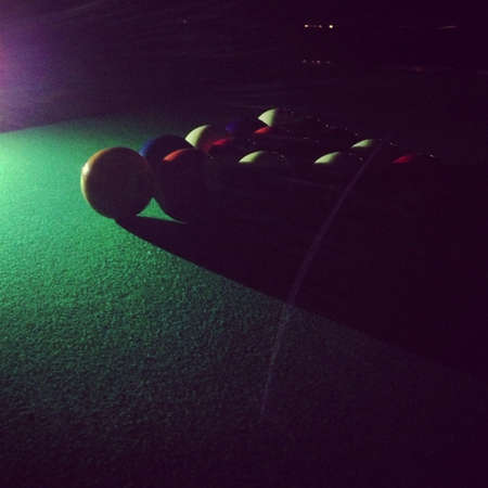 Pool on a stormy day to pass the time while the powers out.の素材