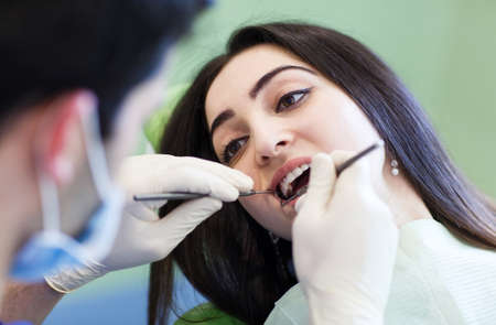 The patient at the dentist. Dental clinic.の写真素材